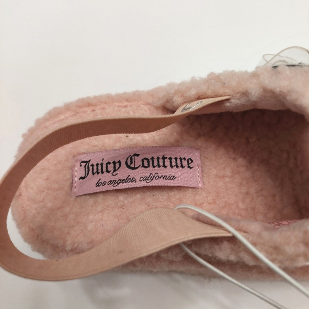 NWT Juicy Couture Slipper Slide Faux Fur Sherpa Sandal Blush Pink 9 Griffin - Picture 5 of 8